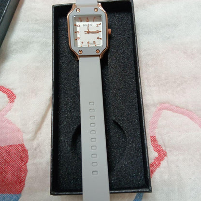 BOLUN Grey Silicone Band Watch