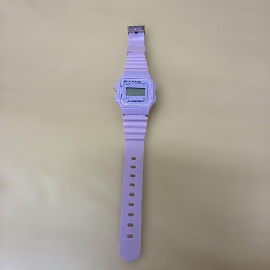 Pink Planet LCD Digital Watch