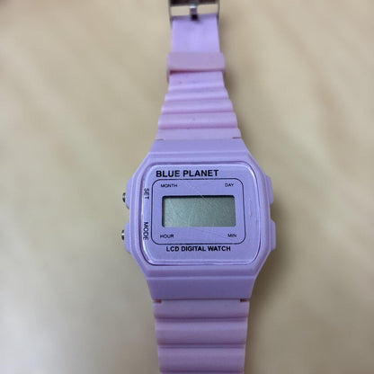 Pink Planet LCD Digital Watch
