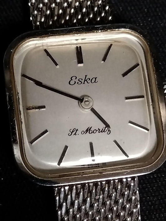 Swiss Eska St. Moritz Winding Watch Silver