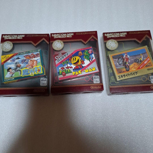 Famicom Mini 3-Game Set: Demon World, Pac-Man, Excitebike (Used, Complete with Box and Manual)