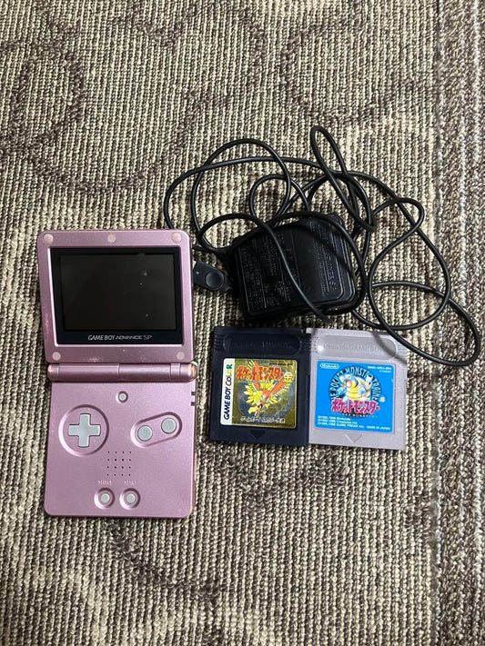 Game Boy Advance SP Pink Console and 2 Games
