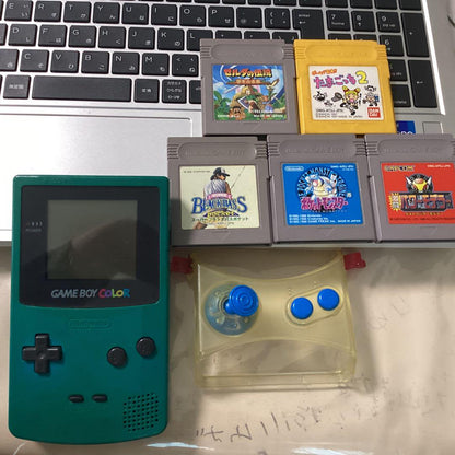 Nintendo Game Boy Color Console with 5 Games and 7-Pointed Stick Set, Tested