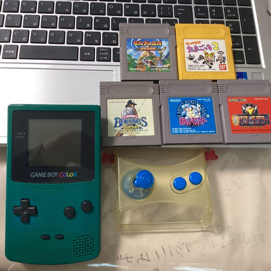 Nintendo Game Boy Color Console with 5 Games and 7-Pointed Stick Set, Tested