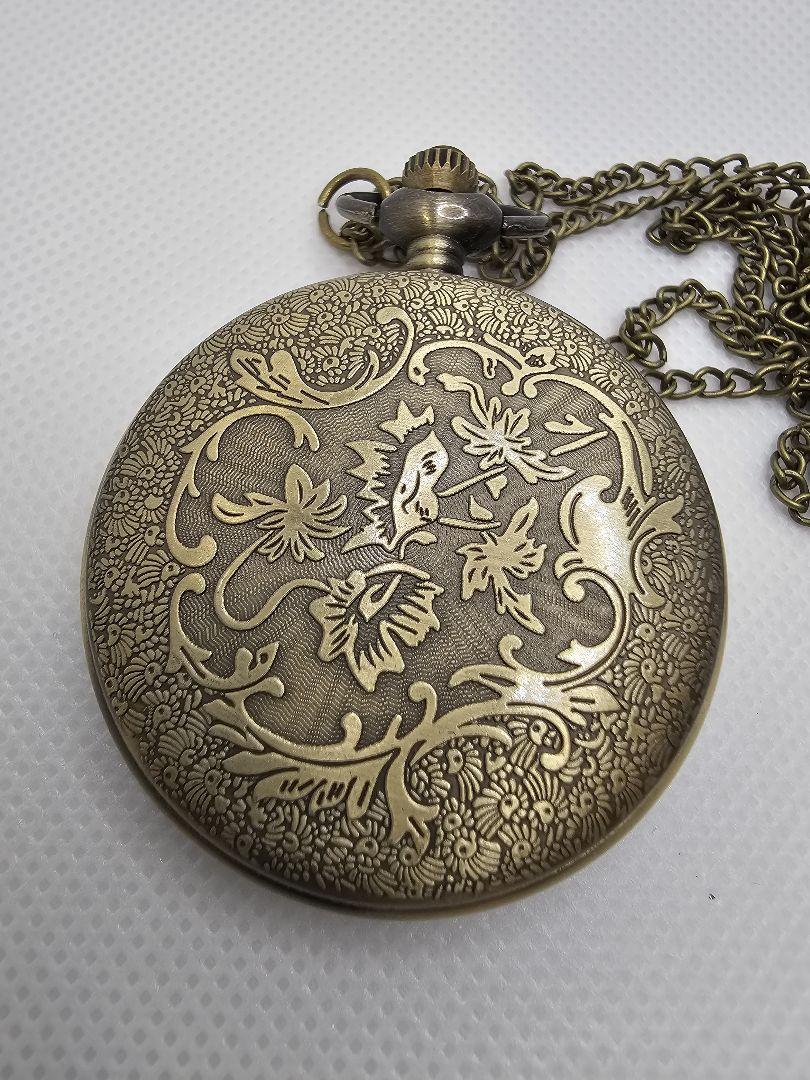 Unused Item Pocket Watch Quartz Eagle White Dial Running
