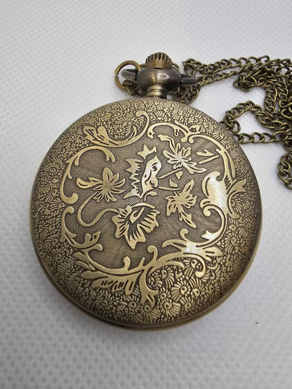 Unused Item Pocket Watch Quartz Eagle White Dial Running