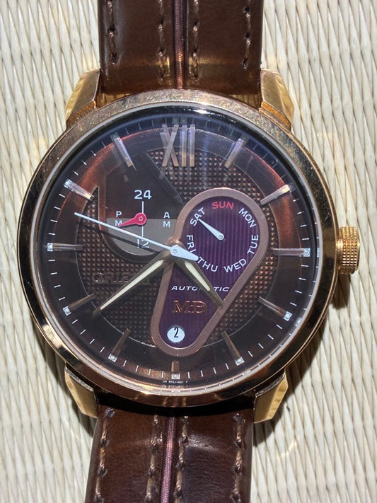 ORIENT Watch ModeID Automatic Winding Watch Brown Buceleton Fine Condition