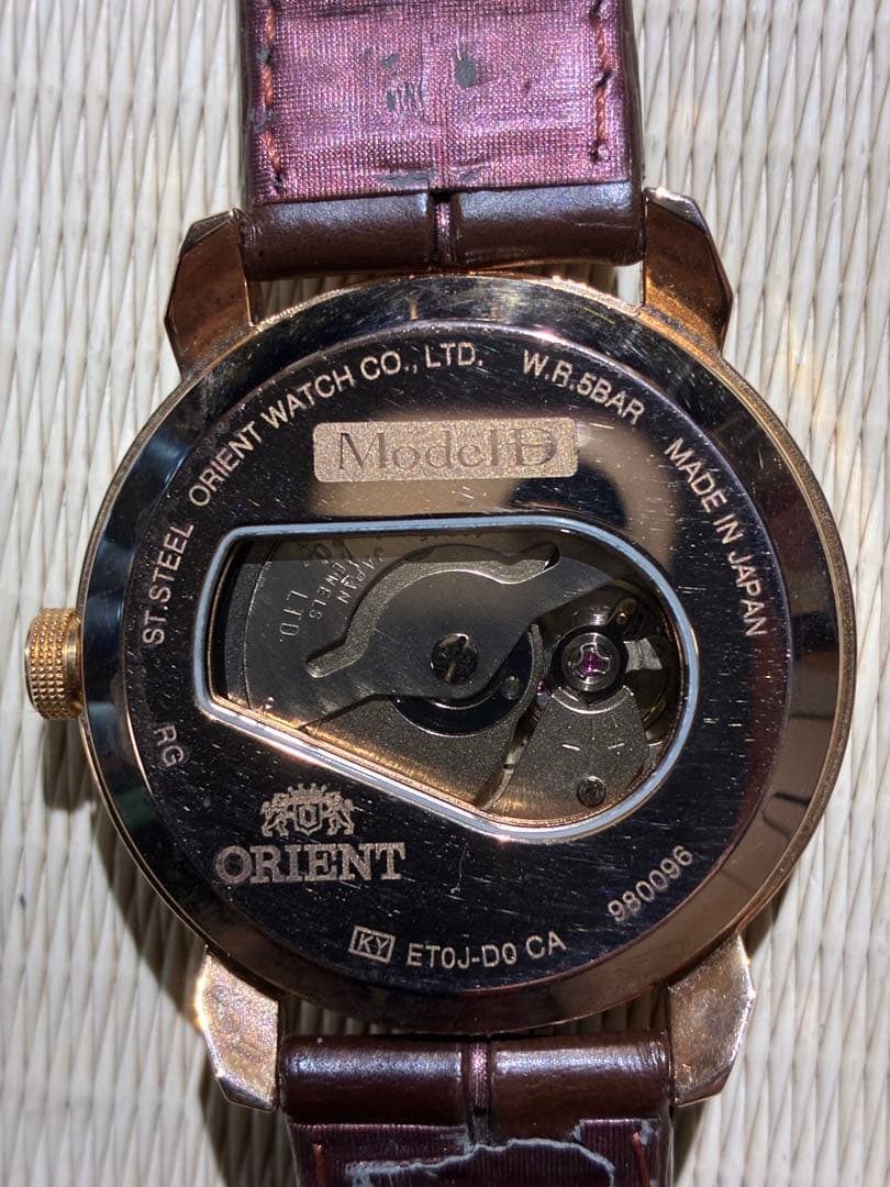 ORIENT Watch ModeID Automatic Winding Watch Brown Buceleton Fine Condition
