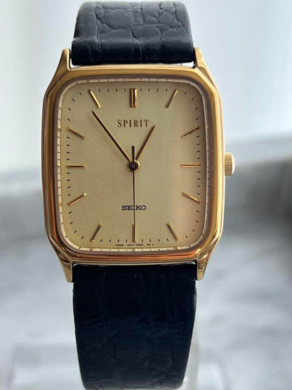 [Battery Replaced] Excellent Condition SEIKO SPIRIT GOLD Genuine Strap