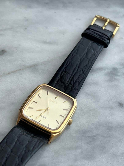 [Battery Replaced] Excellent Condition SEIKO SPIRIT GOLD Genuine Strap