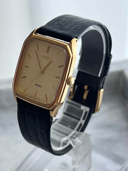 [Battery Replaced] Excellent Condition SEIKO SPIRIT GOLD Genuine Strap