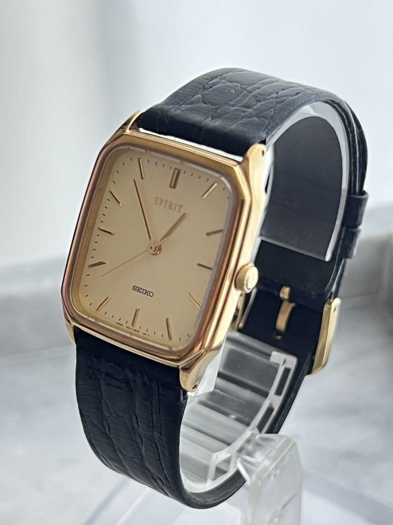 [Battery Replaced] Excellent Condition SEIKO SPIRIT GOLD Genuine Strap
