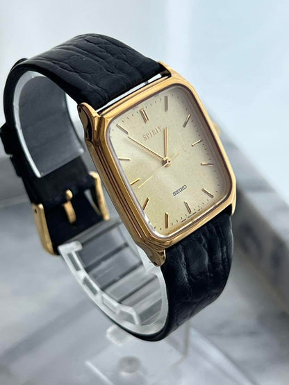[Battery Replaced] Excellent Condition SEIKO SPIRIT GOLD Genuine Strap