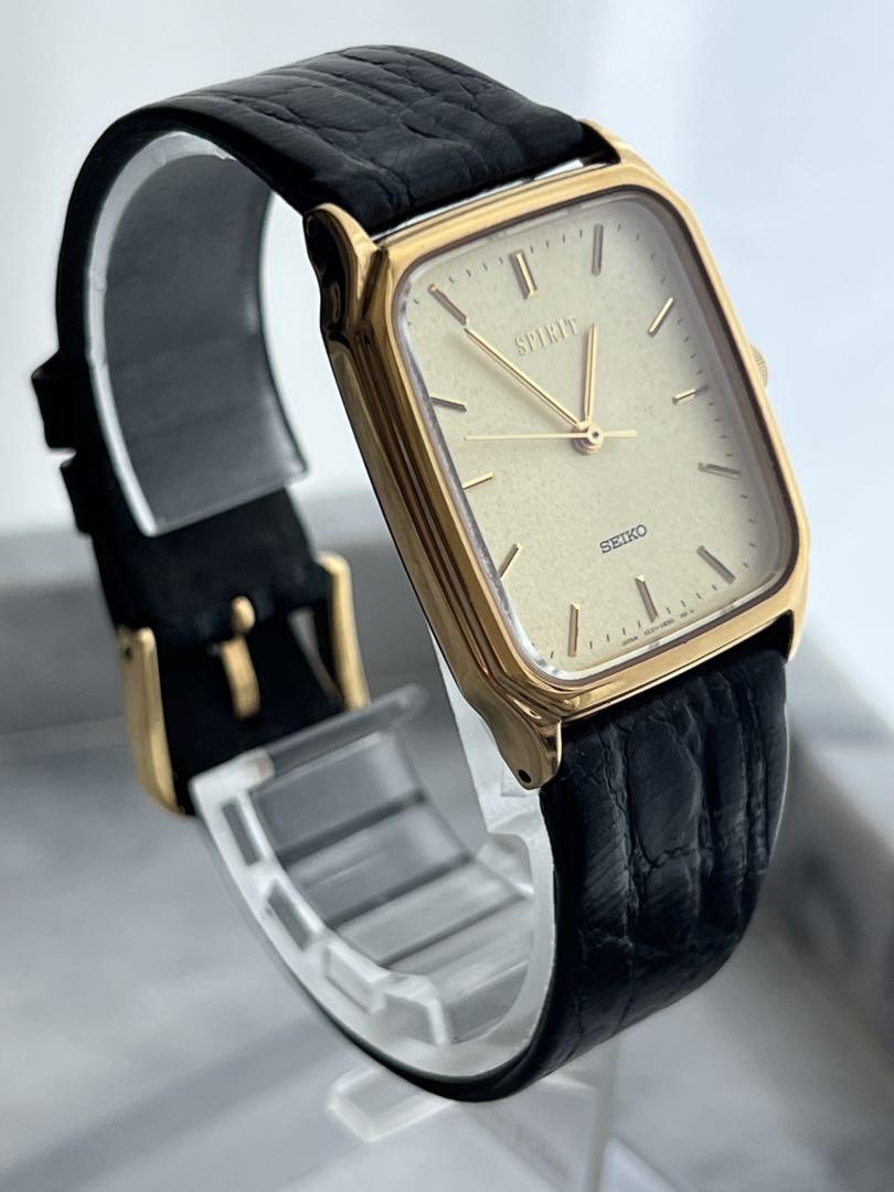 [Battery Replaced] Excellent Condition SEIKO SPIRIT GOLD Genuine Strap
