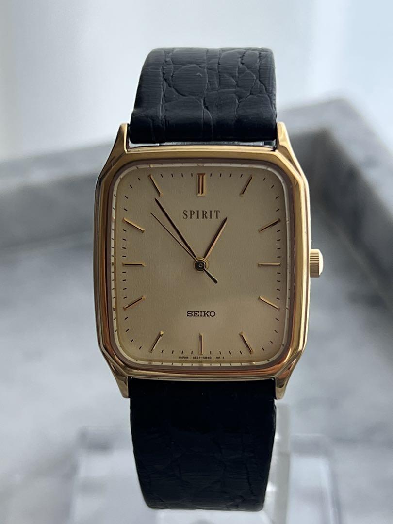 [Battery Replaced] Excellent Condition SEIKO SPIRIT GOLD Genuine Strap