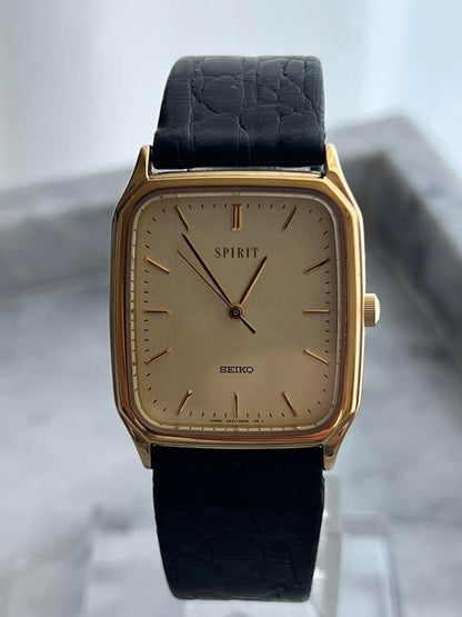 [Battery Replaced] Excellent Condition SEIKO SPIRIT GOLD Genuine Strap