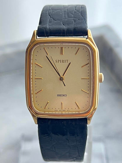 [Battery Replaced] Excellent Condition SEIKO SPIRIT GOLD Genuine Strap