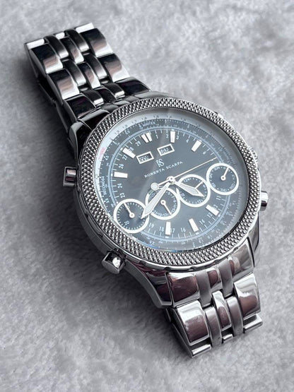 Beautiful Condition Working Roberta Scarpa Automatic Chronograph Black