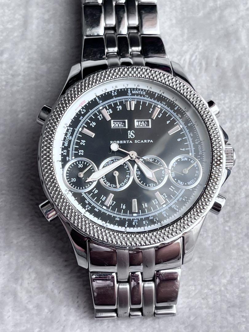 Beautiful Condition Working Roberta Scarpa Automatic Chronograph Black