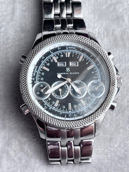 Beautiful Condition Working Roberta Scarpa Automatic Chronograph Black