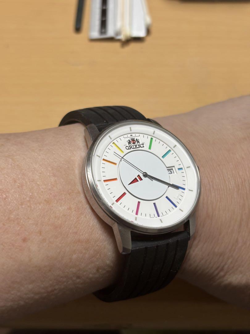 ORIENT ER02-CA-B Reverse Calendar Automatic Men's Watch Box Included Excellent Condition