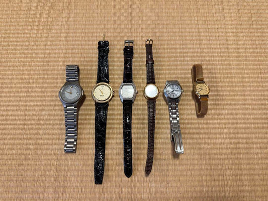 Quartz Watch Silver Stainless Steel 6-Piece Set