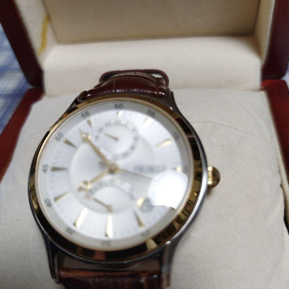Automatic Winding Watch White Dial Leather