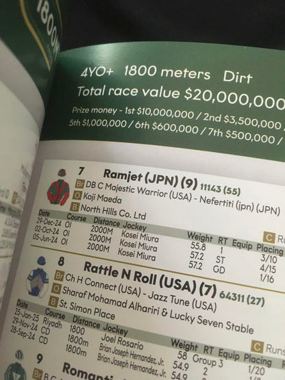 2025 Saudi Cup Racing Program