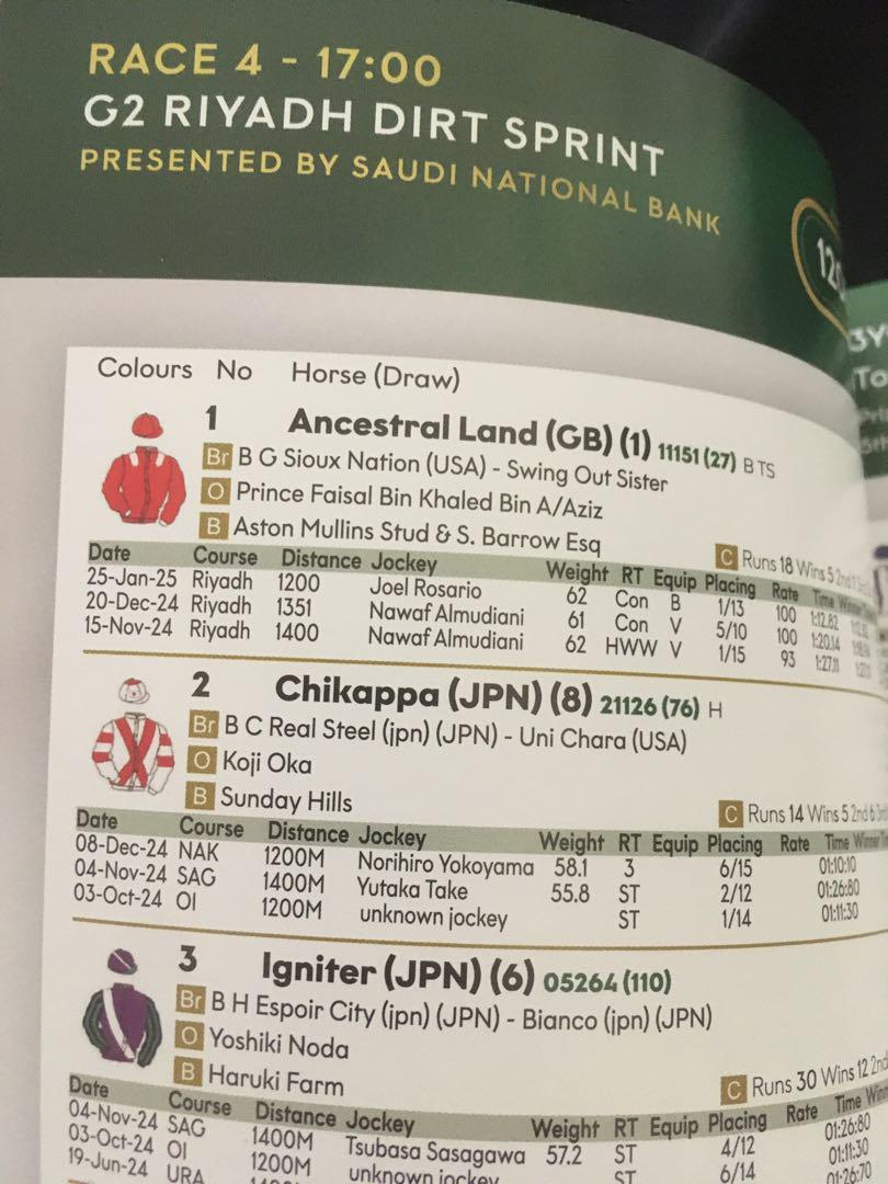 2025 Saudi Cup Racing Program