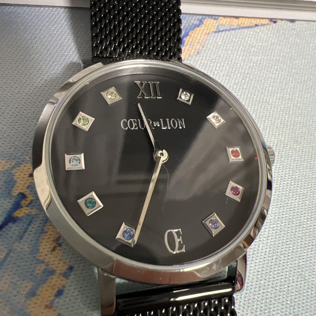 Unused COEUR DE LION Black Milanese Leather Watch