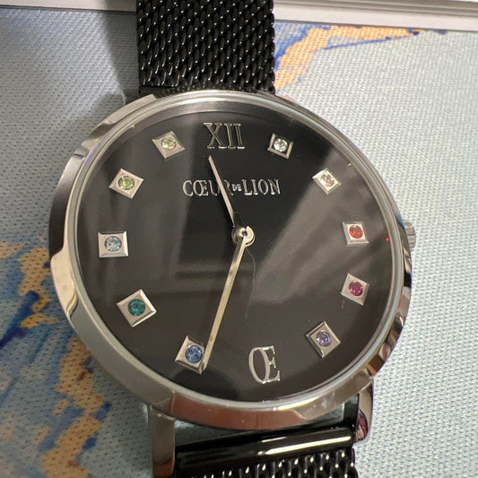 Unused COEUR DE LION Black Milanese Leather Watch