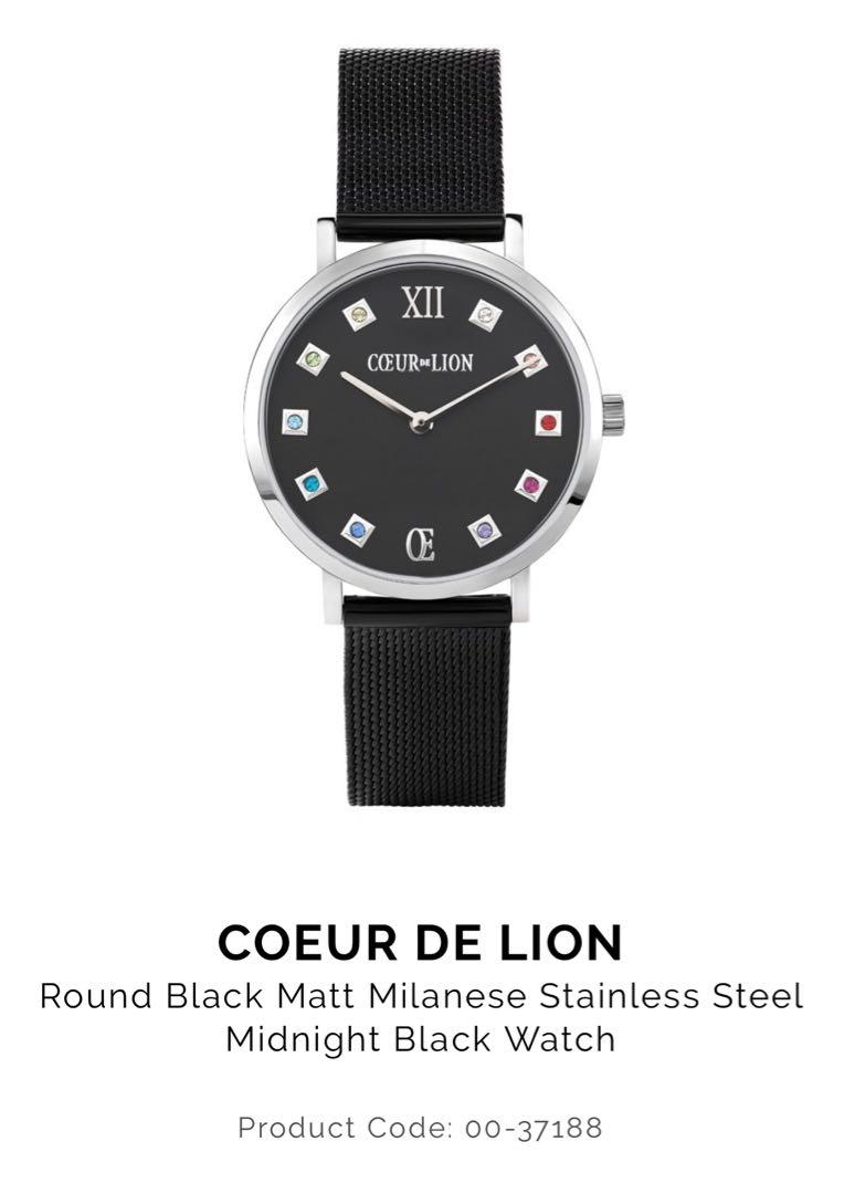 Unused COEUR DE LION Black Milanese Leather Watch