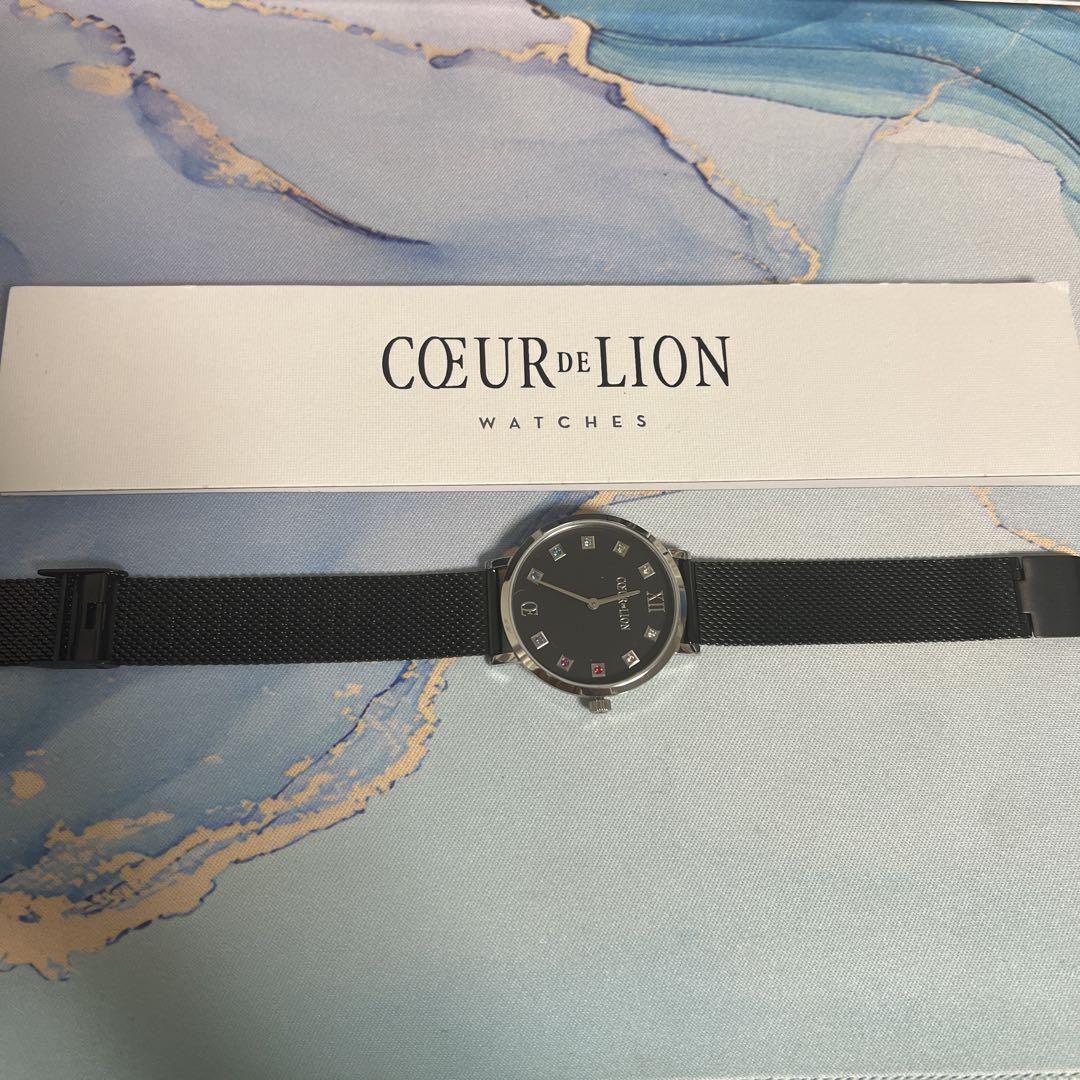 Unused COEUR DE LION Black Milanese Leather Watch