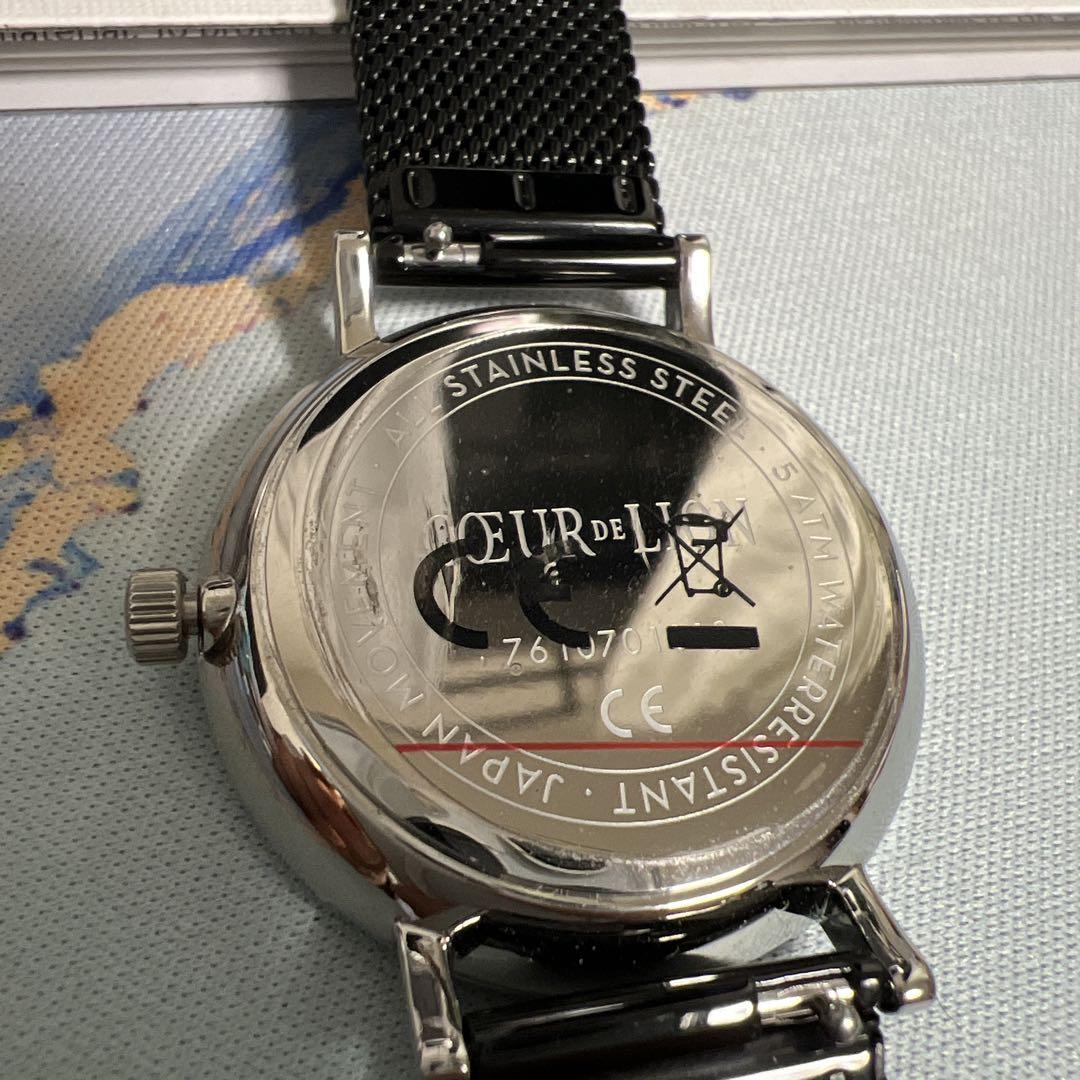 Unused COEUR DE LION Black Milanese Leather Watch