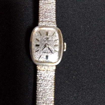 Technos Silver Rectangular Case Winding Watch