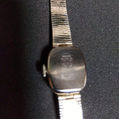 Technos Silver Rectangular Case Winding Watch