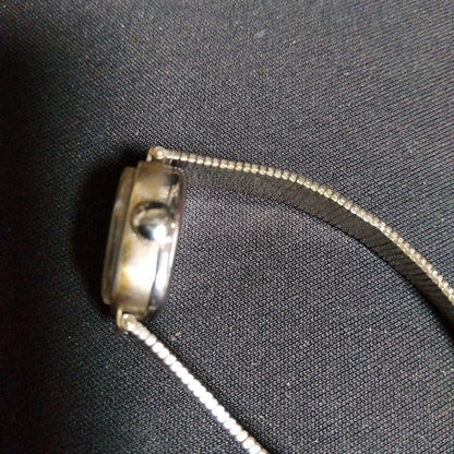 Technos Silver Rectangular Case Winding Watch