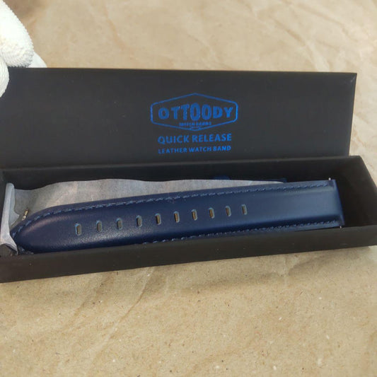 OTTOODY Leather Strap for Watch Black