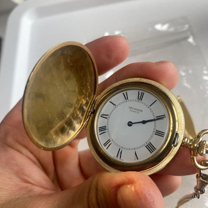 TECHNOS Pocket Watch Gold Black