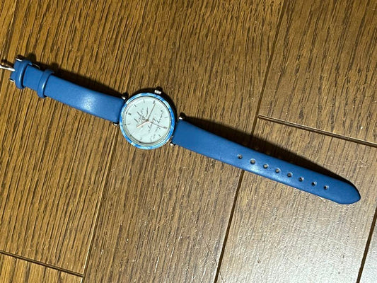 Blue Leather Automatic Winding Watch