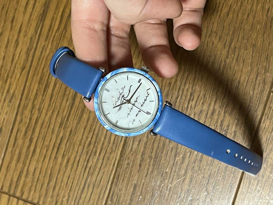 Blue Leather Automatic Winding Watch