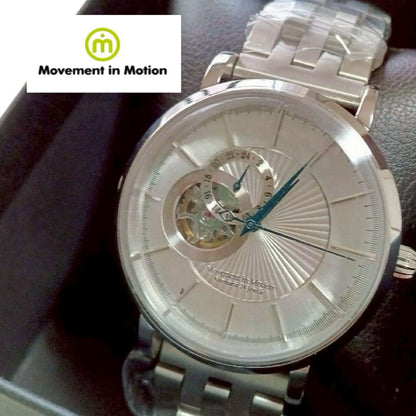 Unused Item Silver Watch Movement in Motion Men's Watch Automatic Winding