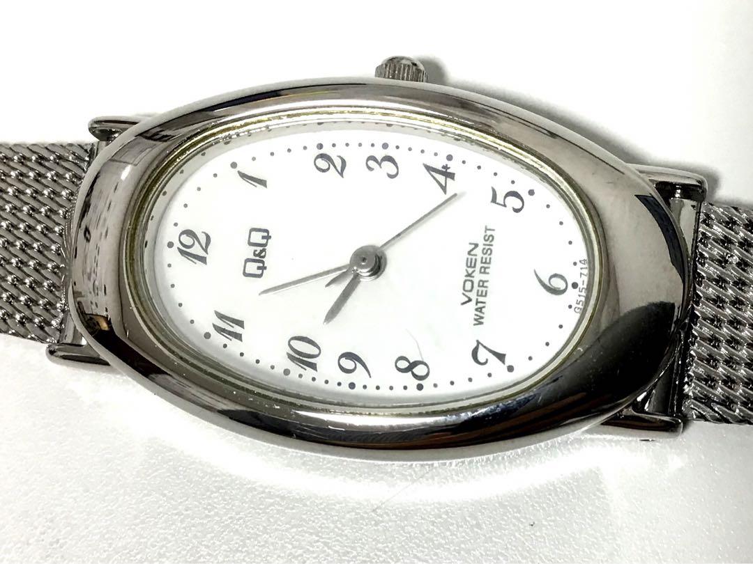 Q&Q Oversized Quartz Watch Mesh Band