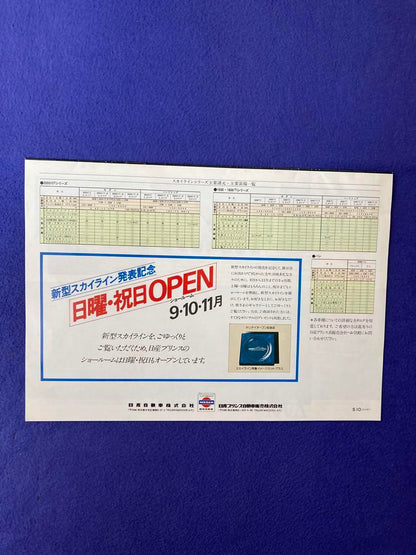 Nissan Skyline Japan Catalog Leaflet