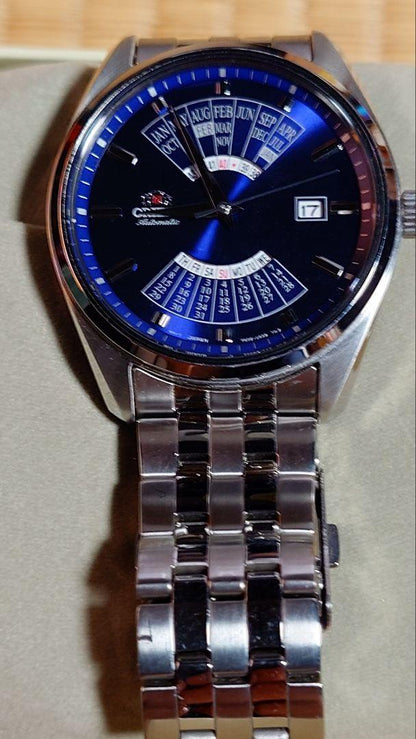 Automatic Winding Watch Blue Dial Stainless Steel Band